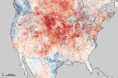 Temperaturanomalie Nordamerika