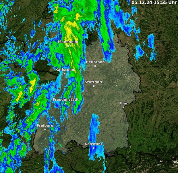 Radarbild BW - Niederschlagsradar - Wetterdienst.de