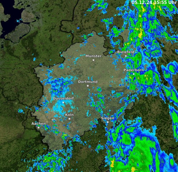 Radarbild NW Niederschlagsradar Wetterdienst.de