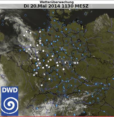 Die bereits angekündigte hochsommerliche Phase macht sich bereits merkbar. Bis auf den Westen Deutschlands ist kaum eine Wolke am Himmel