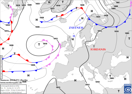 Wetterkarte von 16.06.2023