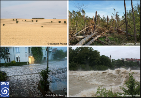 Fotos von DWD-Beschäftigten zum Thema Wetterextreme (Quelle DWD - Deutscher Wetterdienst)