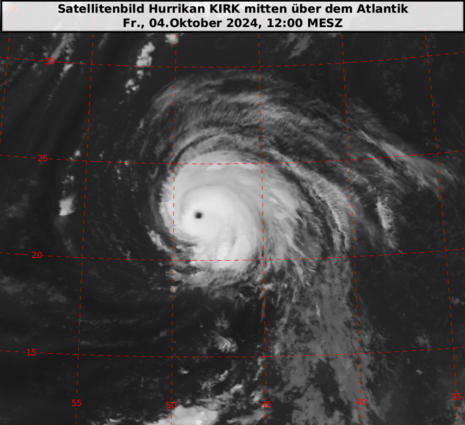 Satellitenbild von Hurrikan Kirk vom 04.10.2024, 12 Uhr (Quelle Deutscher Wetterdienst)