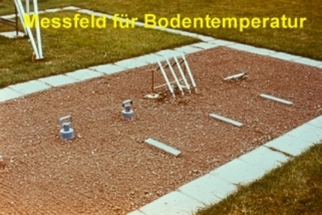 Foto einer Vorrichtung zur Messung der Temperatur in verschiedenen Bodentiefen. (Quelle DWD - Deutscher Wetterdienst)