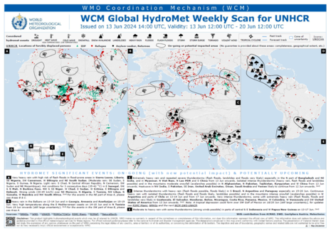 Wochenvorhersage des WCM (WMO Coordination Mechanism) für das UNHCR. (Quelle WMO)