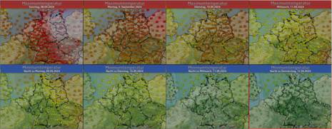 Diese Grafik zeigt die Temperaturentwicklung bis zum kommenden Mittwoch. (Quelle DWD - Deutscher Wetterdienst)