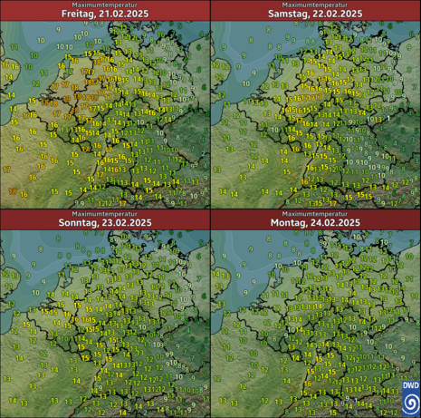 Prognose der Höchsttemperaturen