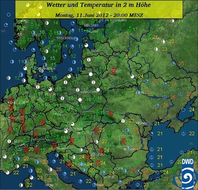 Der heutige EM-Tag bringt in der östlichen Ukraine schweißtreibende Temperaturen und Sonnenschein. 